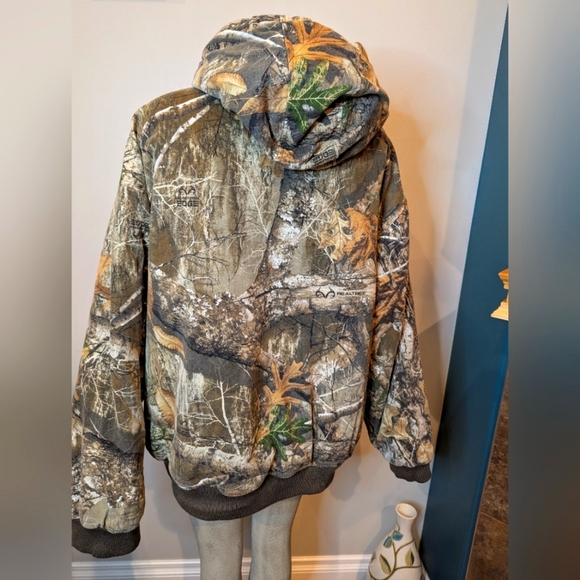 Real Tree Edge 3XL Bomber Jacket with hood, Men's size 3XL - Picture 3 of 11